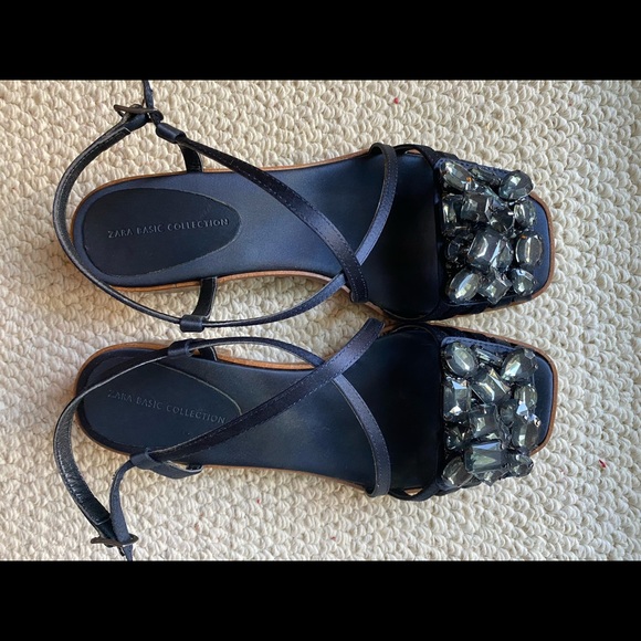 Zara navy flat sandals - Picture 2 of 5